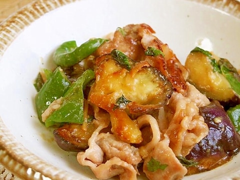 10分!なすと豚こまの味噌炒め♪